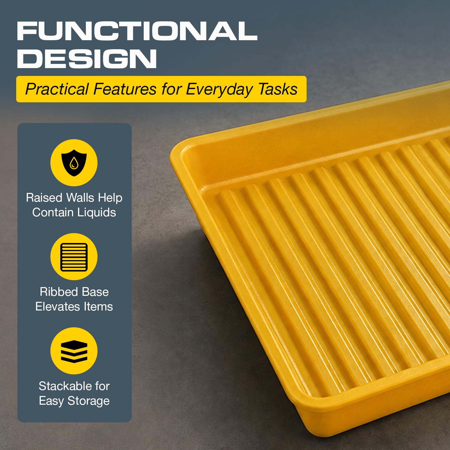 Eagle Spill Containment Utility Tray, 5 Gallon Sump, Made in USA, Yellow — Amazon image 4