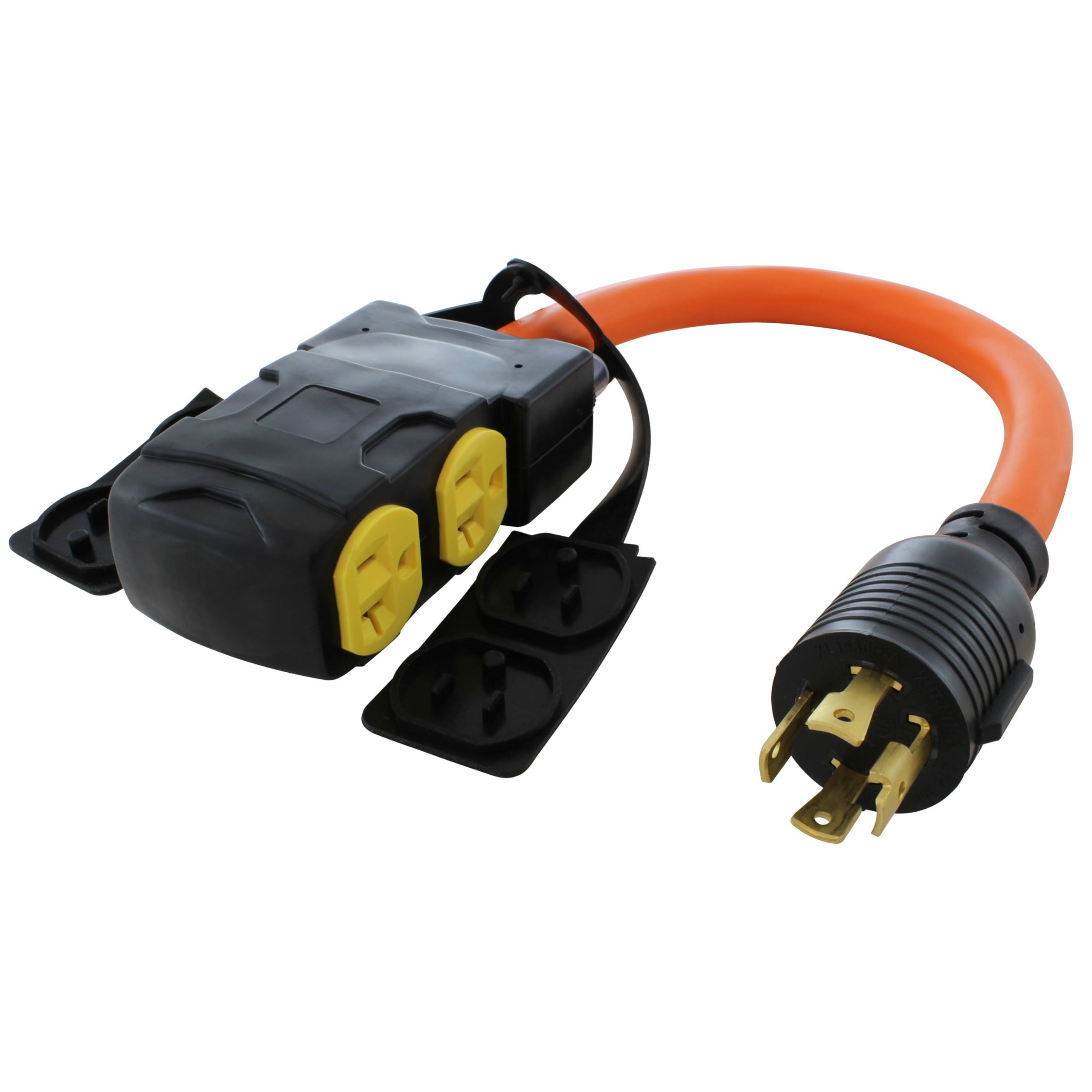 AC WORKS L14-30 30Amp 4-Prong Locking Generator Distribution Cord