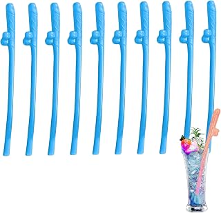 10Pcs Hen Party Drink Straws, Bachelorette Party Straws Naughty Girl Straws Disposable Straws Food-Grade Plastic Non-Toxic for Rave Party Supplies Girls Night (Blue)