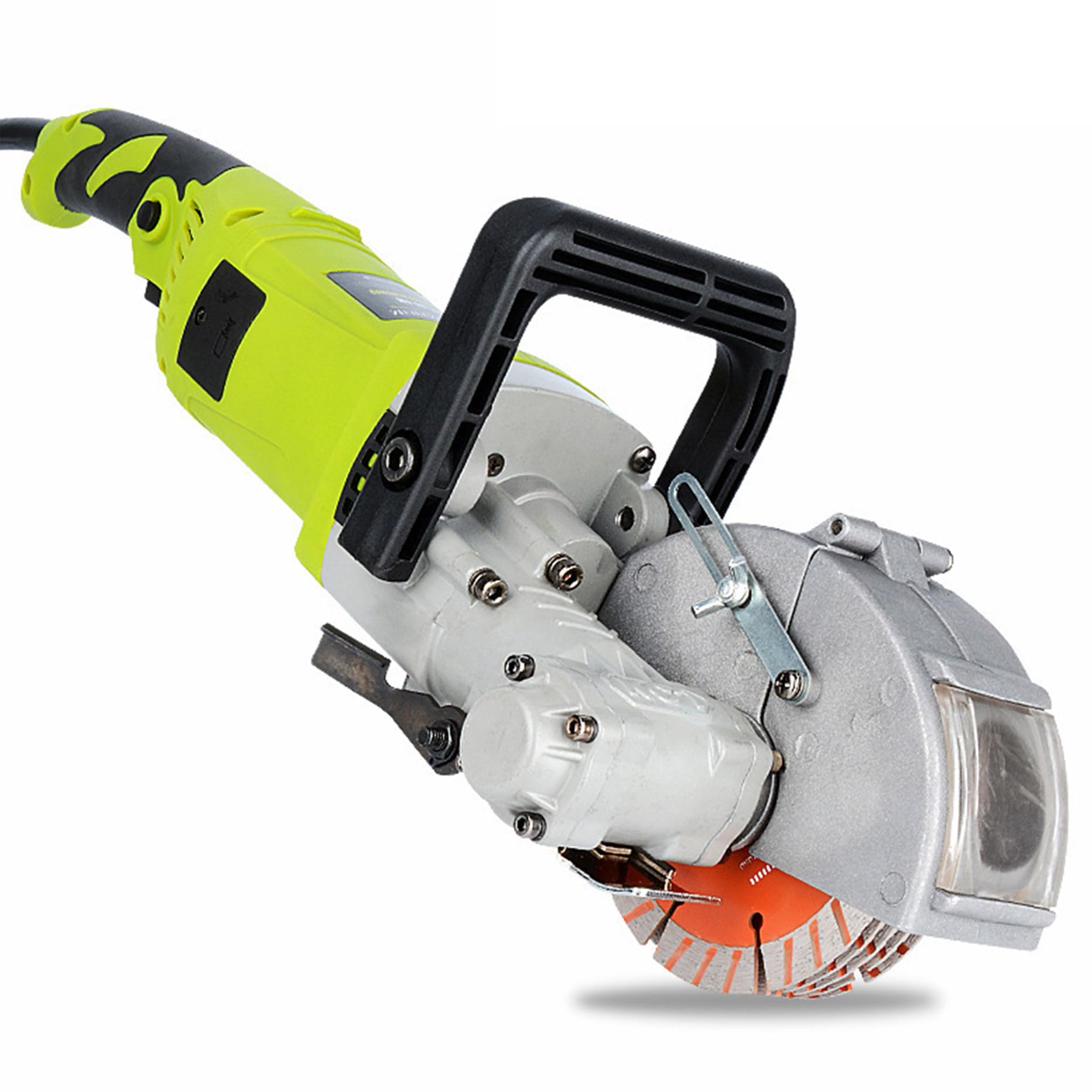 Máquina Cortadora De Ranuras De Pared, Rozadora De Pared De 4000 W, Máquina Ranuradora De Hormigón De Ladrillo Con Bomba De Agua Y 5 Piezas De Cuchillas, Velocidad De Ralentí 7500r/Min,Green-115MM