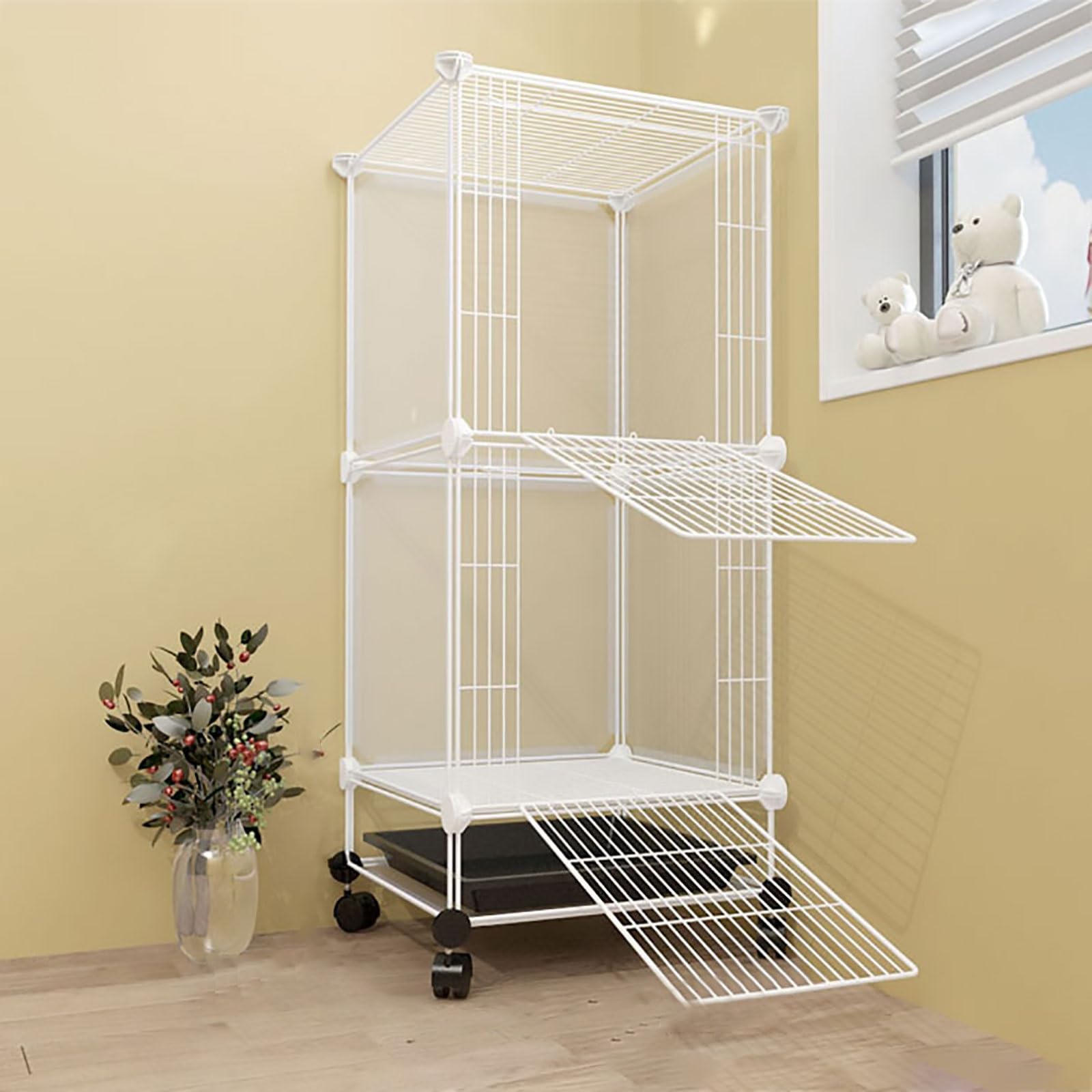 HTTGDGDH Bird Cages Parrot Cage Diy Flight Cage Parakeet Cage Conure Bird Cage Cockatiel Bird Cage Budgie Cage Canary Lovebird Finch Cage,35x35x88cm