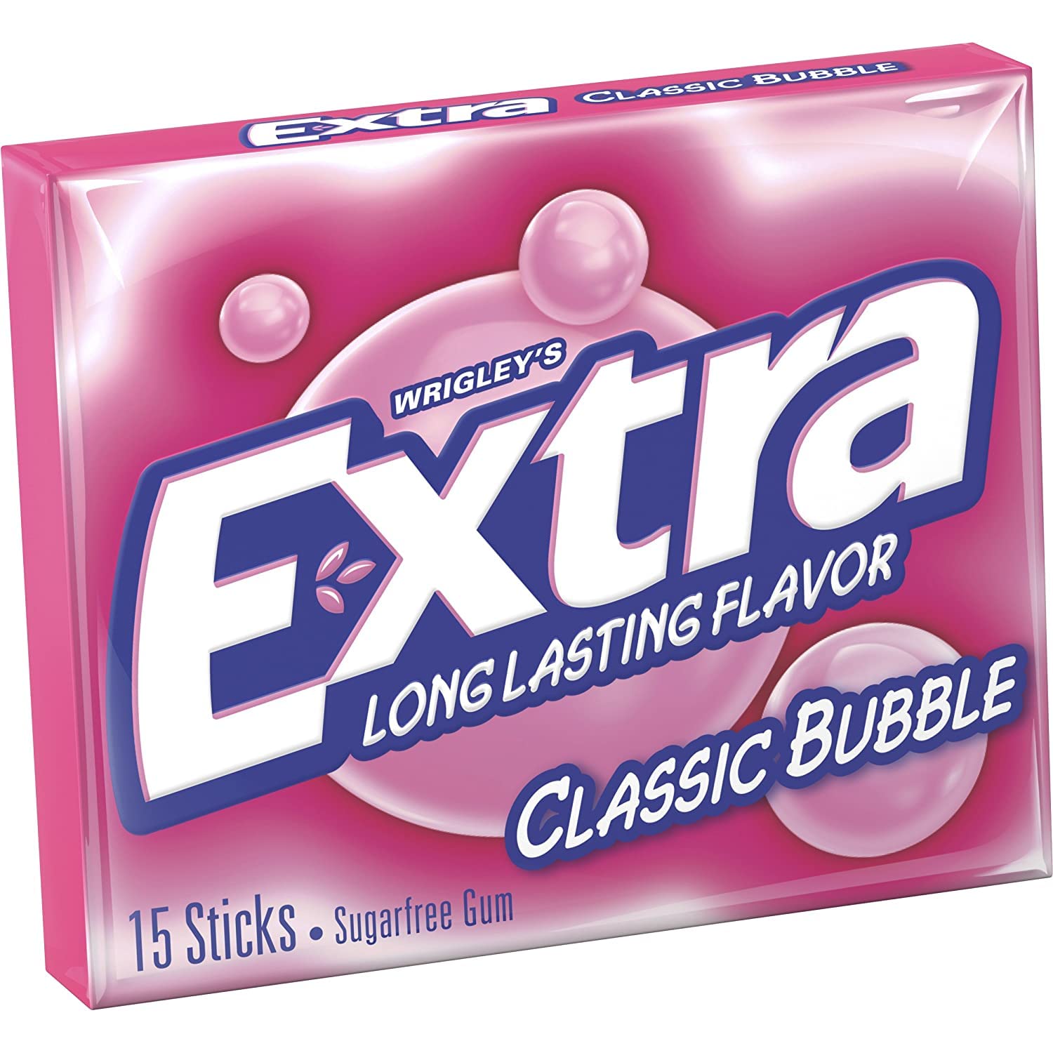 Wrigley's Extra Classic Bubble Sugarfree Gum, 15 Sticks, 40 g with Bogo - Buy One Get One