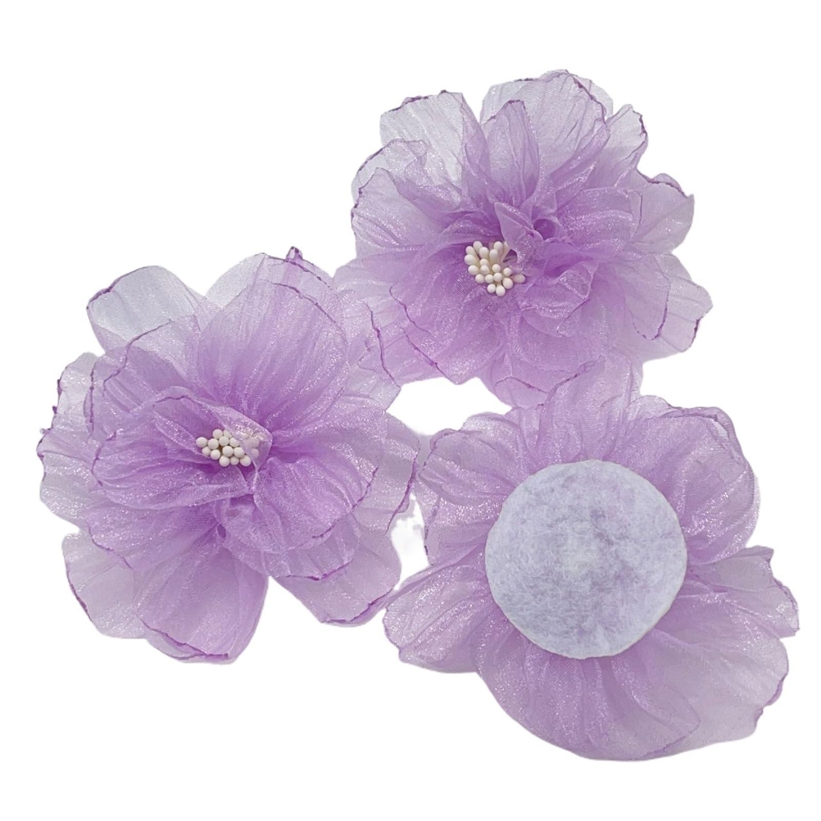 Wtaxbh Color 10 Iron On Patches 10Pc Colorful Organza Cluster Flowers For Wedding Dress Bridal Chiffon Fabric Trim Beads Applique Cloth Diy Garment Sewing Patches(Color 10)