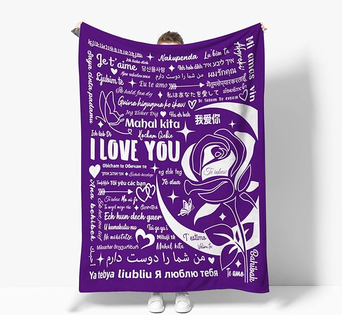 I Love You Gifts Blanket, 100 Languages Blanket Gifts for