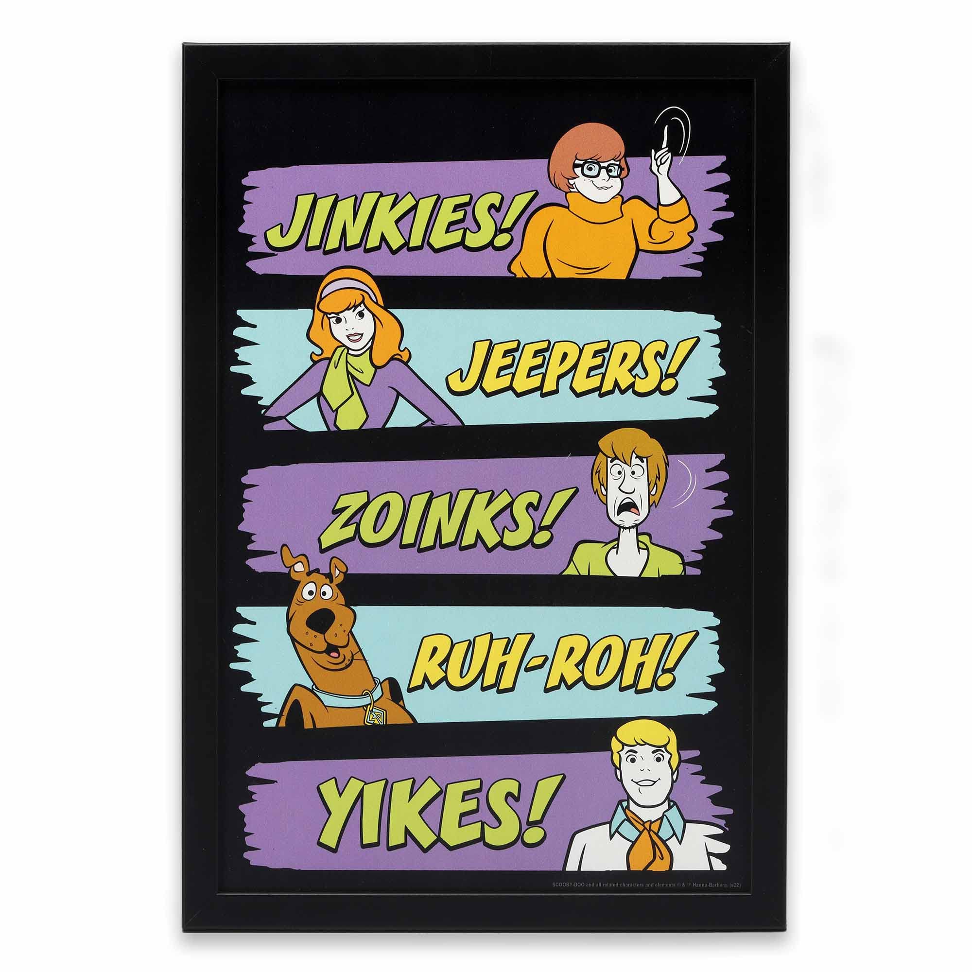 Open Road Brands ScoobyDoo Catchphrases Framed Wood Wall Decor Fun
