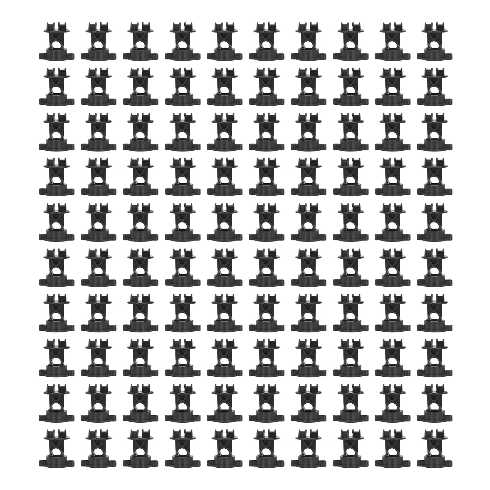 Tissting 100 Piezas Aisladores de Pastor Eléctrico en ABS – Tipo Perno para Cerca de Granja, Compatible con Varilla de 9.5mm, Tamaño 55x48mm (Negro)