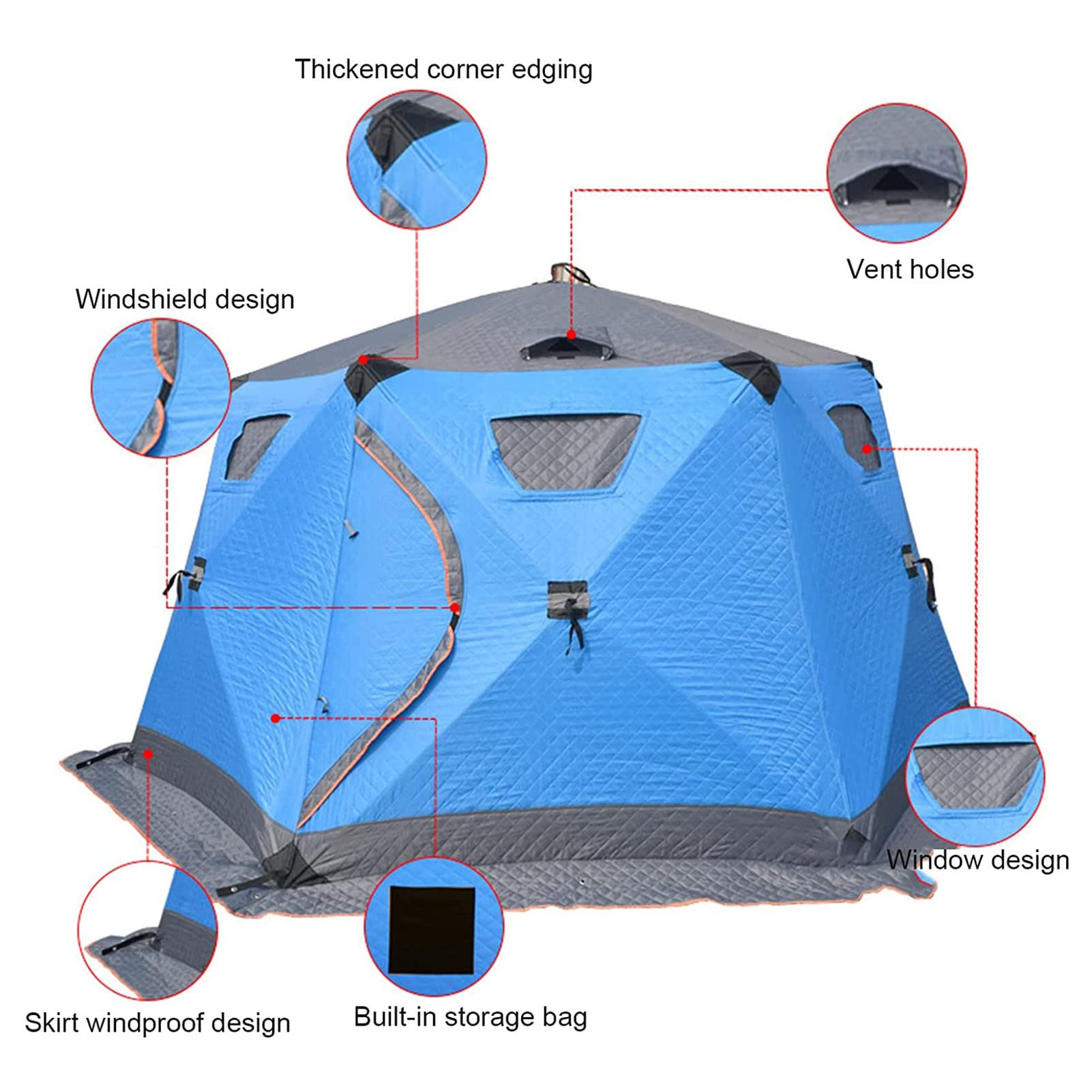 tent vissen 5-6 Persoon Grote Capaciteit Ijsvissen Winter Onderdak Camping Gewatteerde Ademend Winddicht Verdikte Katoen Warme Tent Sport & outdoor DJI FPV Remote Controller 3 CORKY URBAN | Flat Length:42 '9