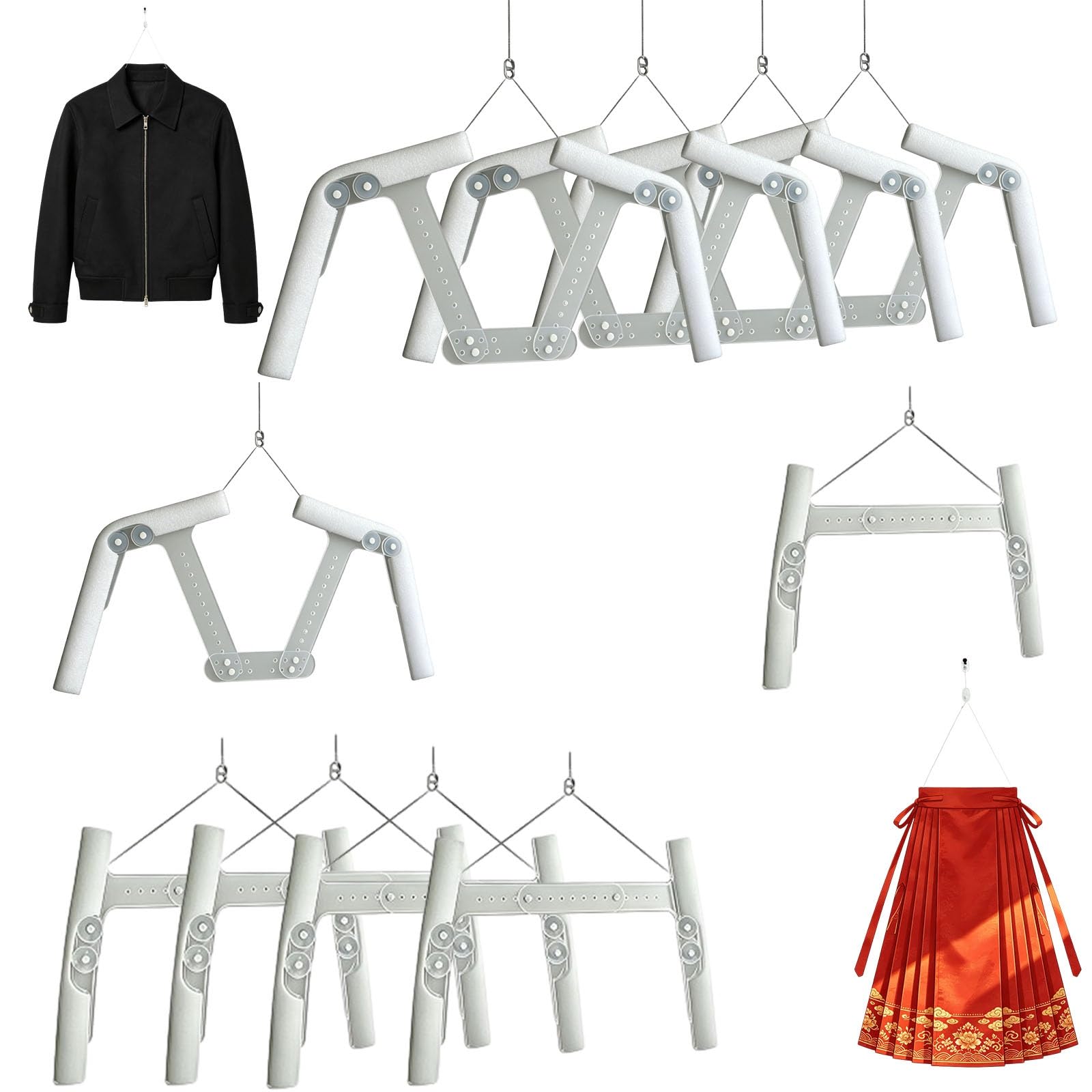 sunbiaouk Acrylic Body Shape Clothing Display Hangers, 10 Pcs Portable Dressmaker Mode, Mannequin Torso for Clothing Malls, Boutique Retail Shops, and Supermarkets