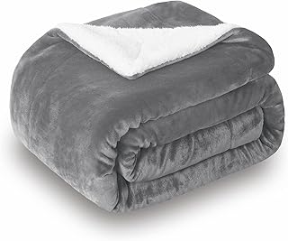 SOCHOW Sherpa Fleece Throw Blanket, Double-Sided Super Soft Luxurious Plush Blanket Throw Size, Grey, 50x60 inches