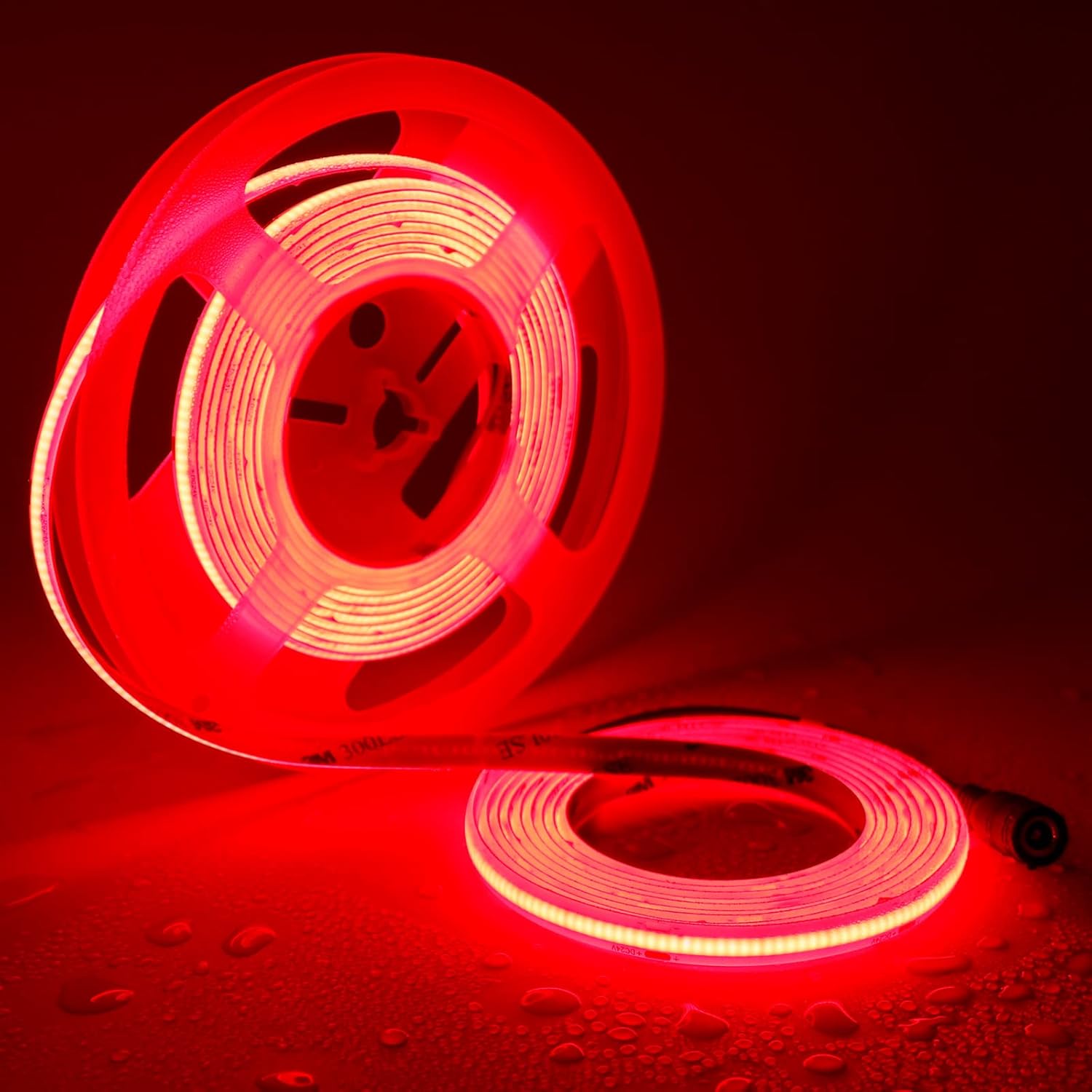 TOPAI 24V COB LED Strip Light Red Waterproof IP65 16.4ft/5M Dotless