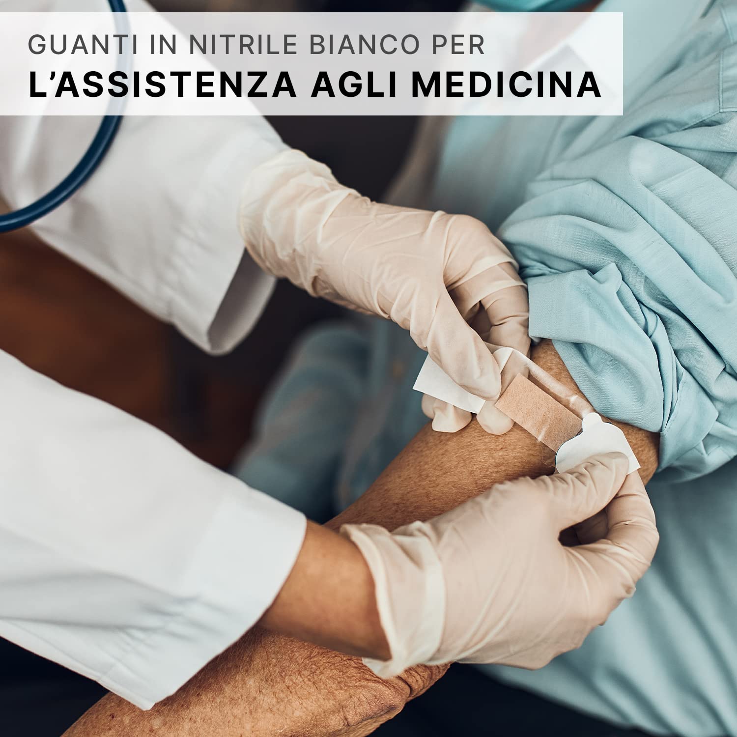 1000x ARNOMED® Guanti nitrile S Bianco, Guanti monouso senza polvere e lattice, Guanti plastica usa e getta dermanytril, Per cucina, pulizia casa, alimenti e tattoo XS, S, M, L, XL