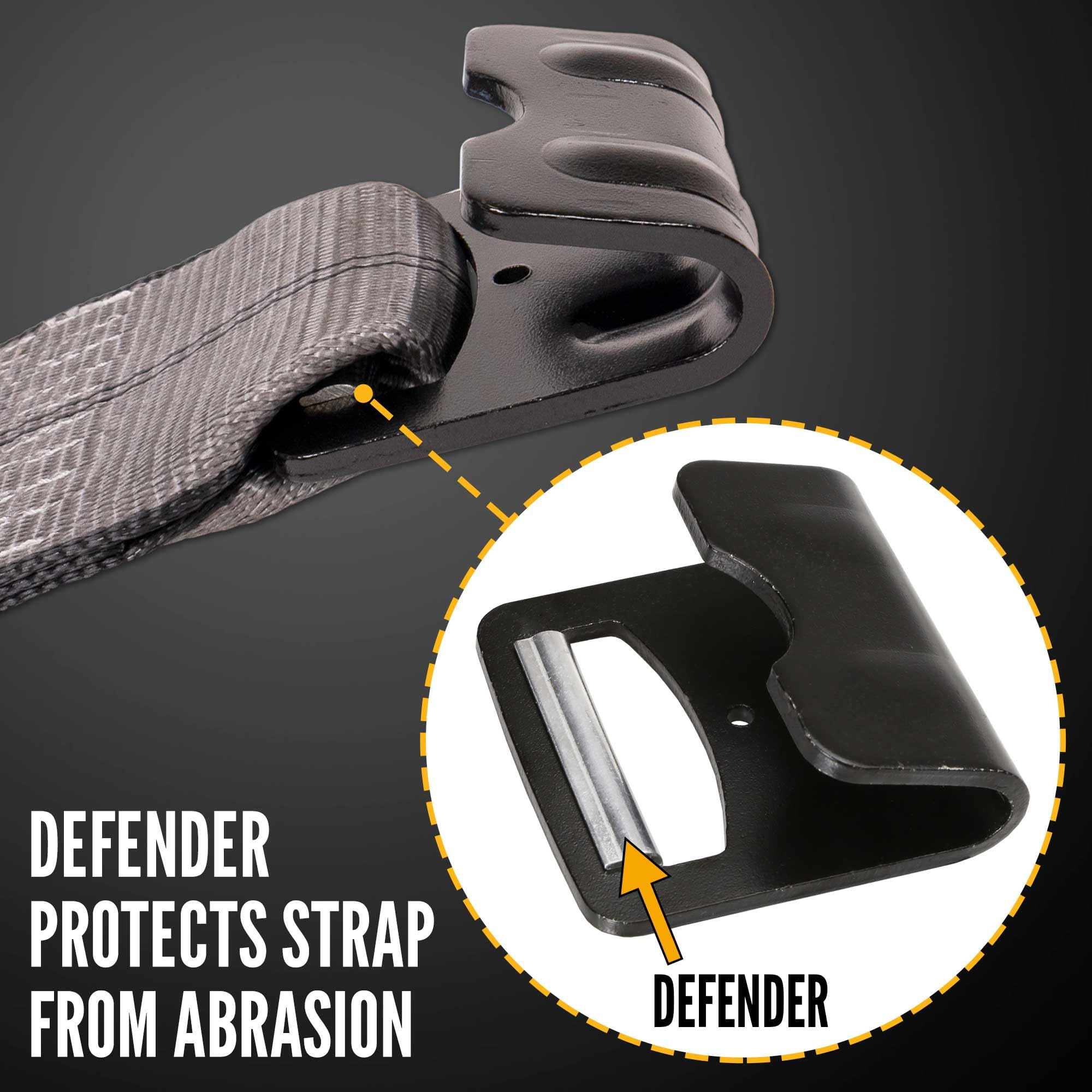 US Cargo Control Blackline Heavy-Duty 4 Inch Winch Strap with Flat Hook, 4 Inches Wide x 30 Feet Long, Black Winch Straps, Dependable Tiedowns