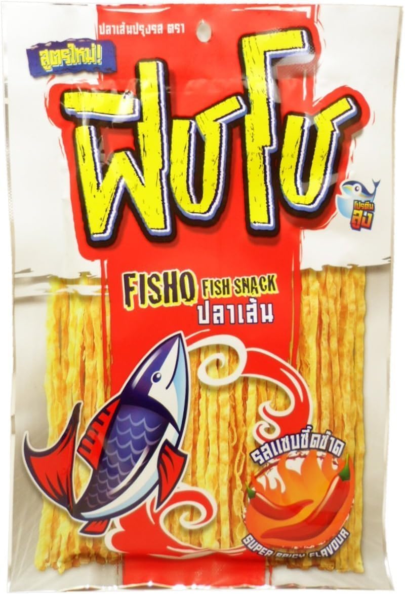 Fisho Fish Snack Super Spicy Flavour High Protien Net Wt 30 G (1.0 Oz) X 6 Bags