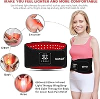 Vista 3 de DGXINJUN Terapia de luz roja inalámbrica, cinturón de terapia de luz infrarroja, dispositivo de alivio del dolor muscular, cinturón portátil LED