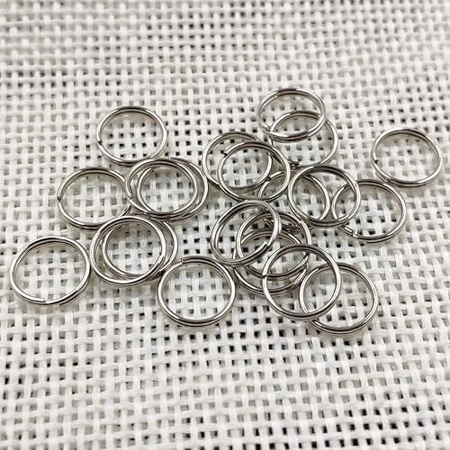 Miniatura 3 de 300 piezas de anillo dividido de metal de 0.315 pulgadas chapado en níquel para conectar cierres, dijes, enlaces y manualidades de adorno, color