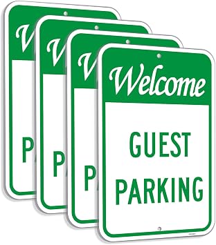 Large 4 Pack Welcome Guest Parking Sign