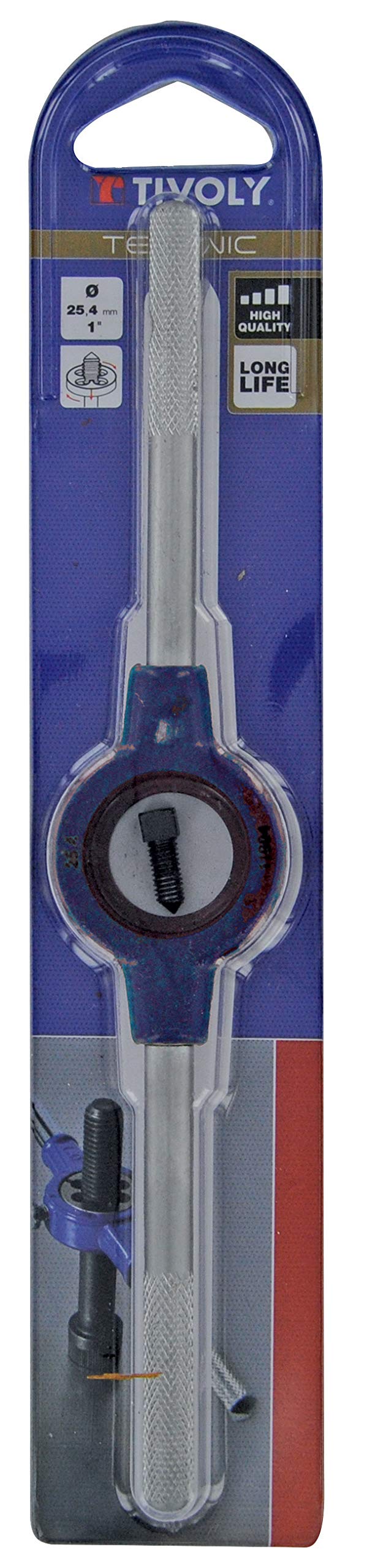 Porte-Filière Tivoly 11100410254 - Corps Et Manche En Acier, Cage D2 25.4 Mm Pour Filières Métriques