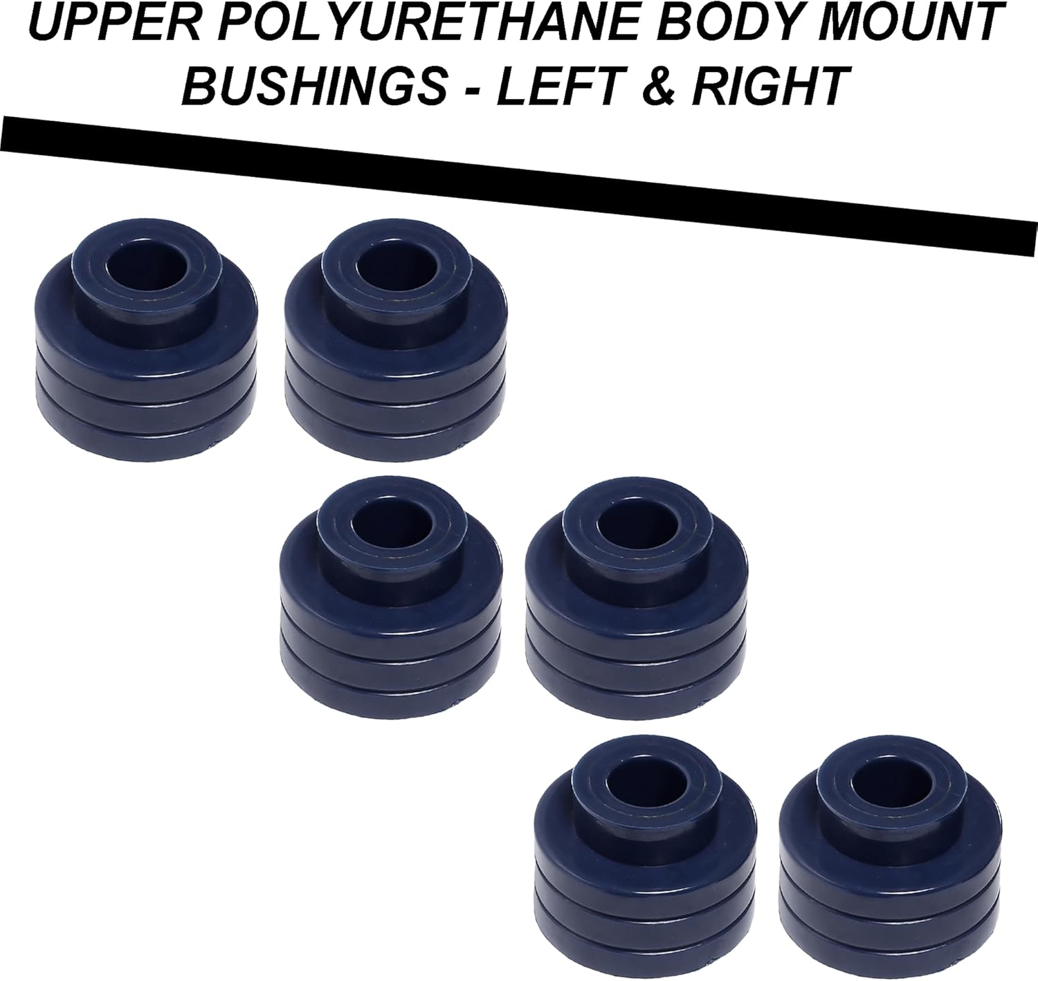 Complete Front & Rear Body Cab Mount Bushing Kit 12 pcs in High Grade Polyurethane - For RAM 1500 (1994-2001) 2500 (1994-2002) 3500 (1994-2002). Standard Cab Models 2WD / 4WD