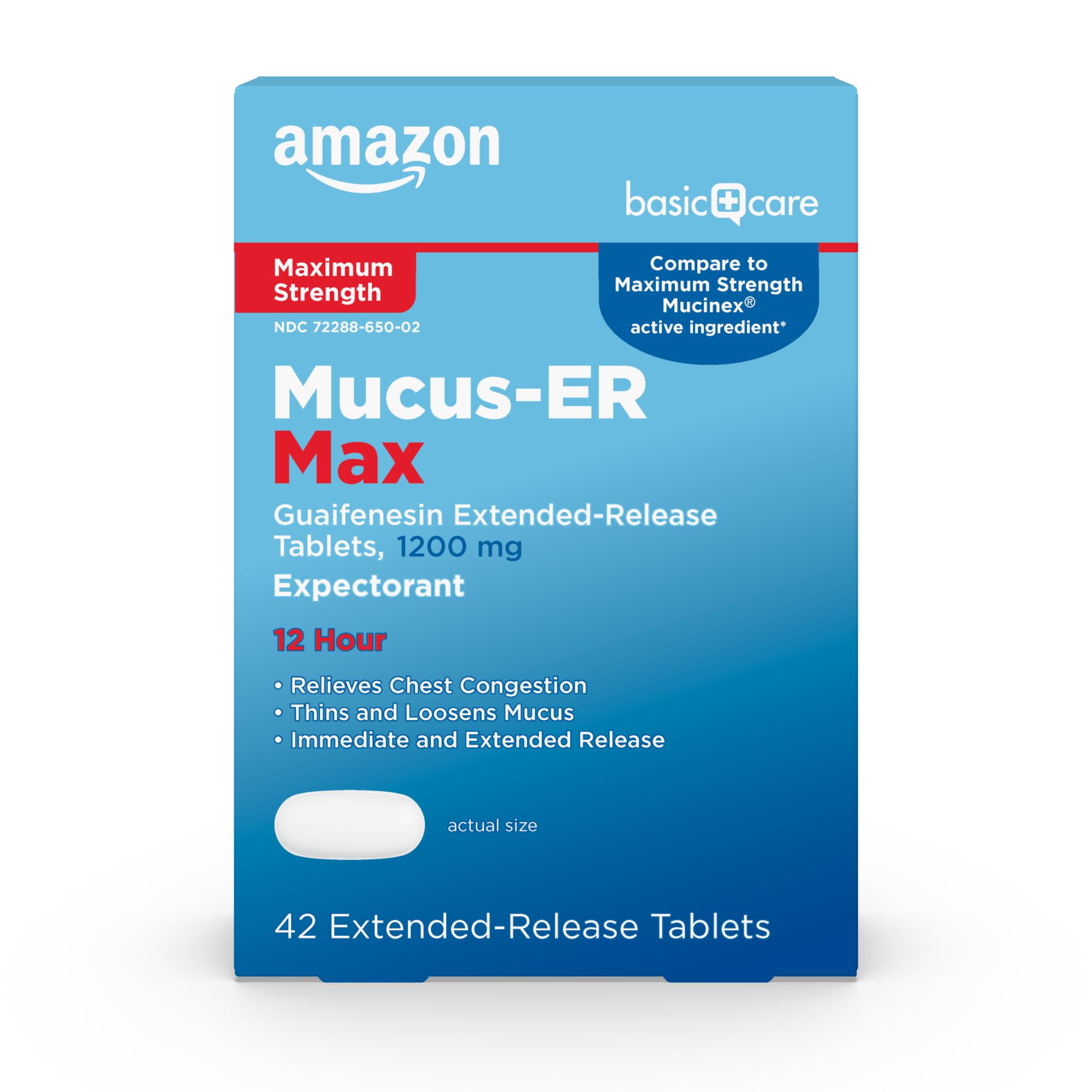 Amazon Basic Care Maximum Strength 1200 mg 42-count