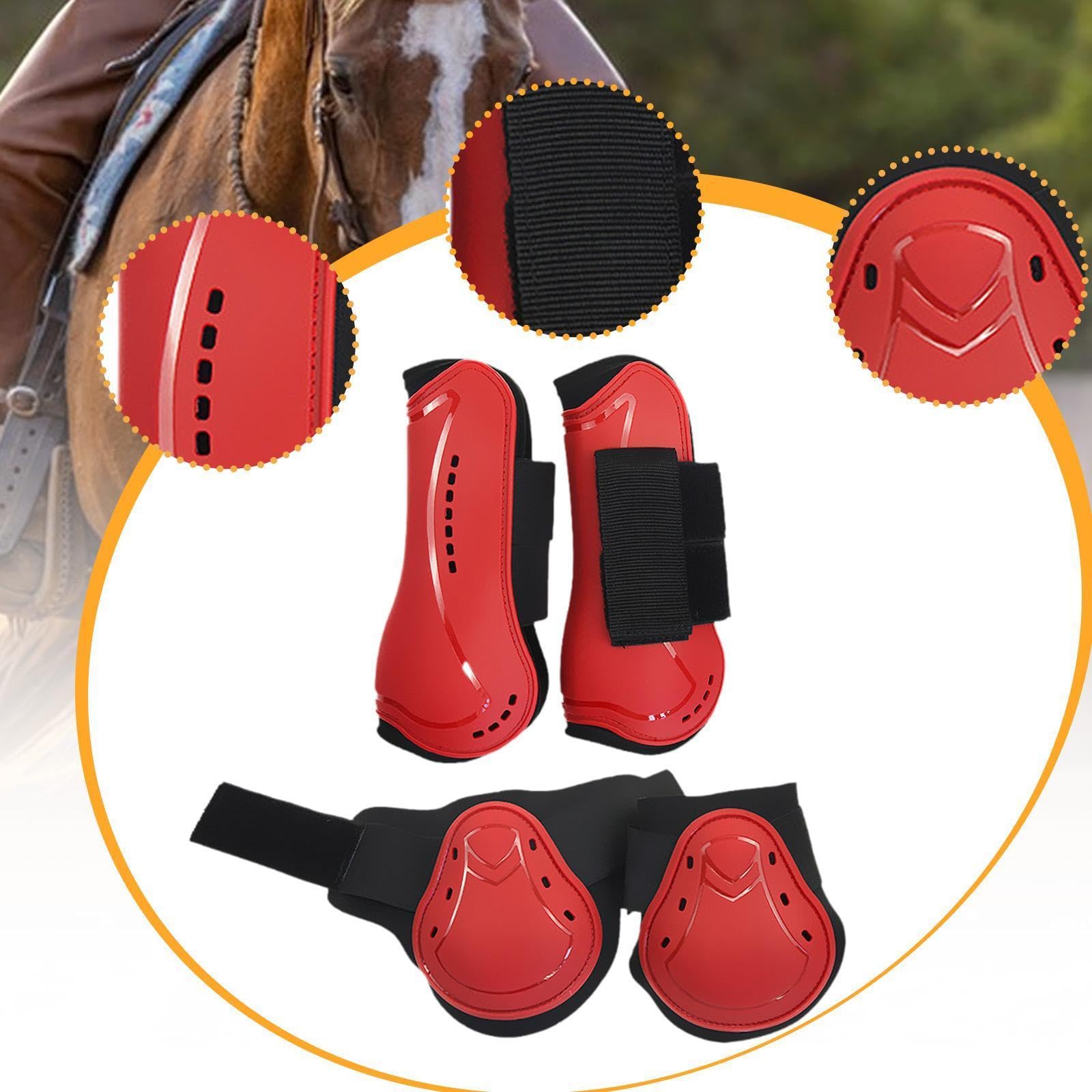 Gralara 4 Protectores de tendón para Caballos, Equipamiento Ecuestre, para Patas Delanteras y traseras.