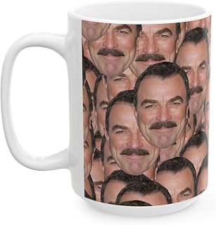 Bubble Gum Tees Tom Coffee Mug Selleck Mug 11oz White Ceramic Coffee Cup with Tom Tea Cup Selleck Collage