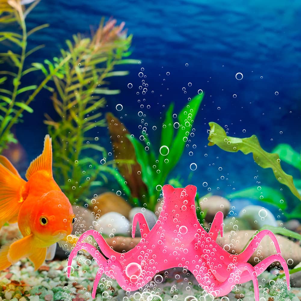 Fluorescent Simulation Octopus Aquarium Fish Tank Decoration, Bright Color, Environment Simulation, High Performance - Image 3
