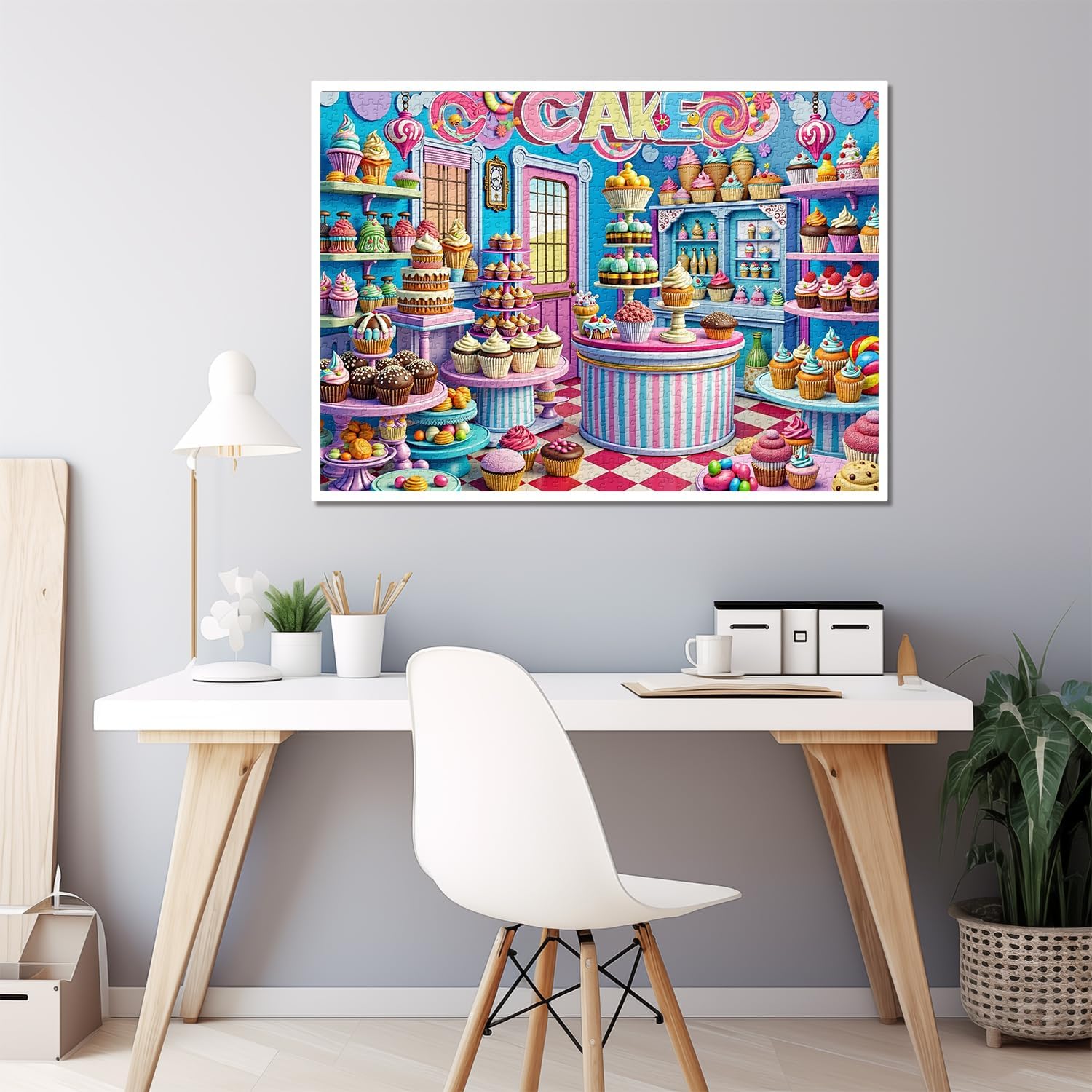 Colorful Cupcakes Puzzles for Adults 1000 Pieces, Birthday Cakes Donut Jigsaw Puzzles, Challenging Food Candy Art Puzzles