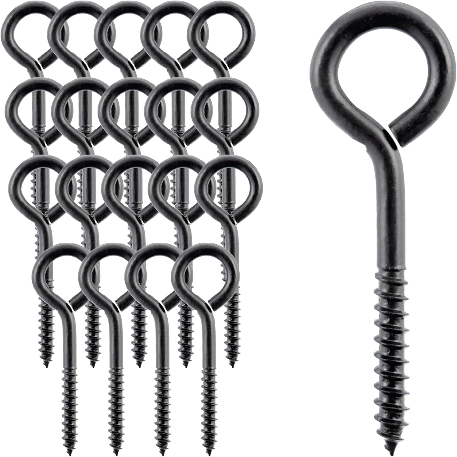 Wright Products Lag Screw Eye, 20-Pack, 3.75 Inch x .25 inch - Heavy-Duty, Weather-Resistant Hardware for Outdoor and Indoor Applications - Ideal for Hanging Plants, Swing Sets, Matte Black