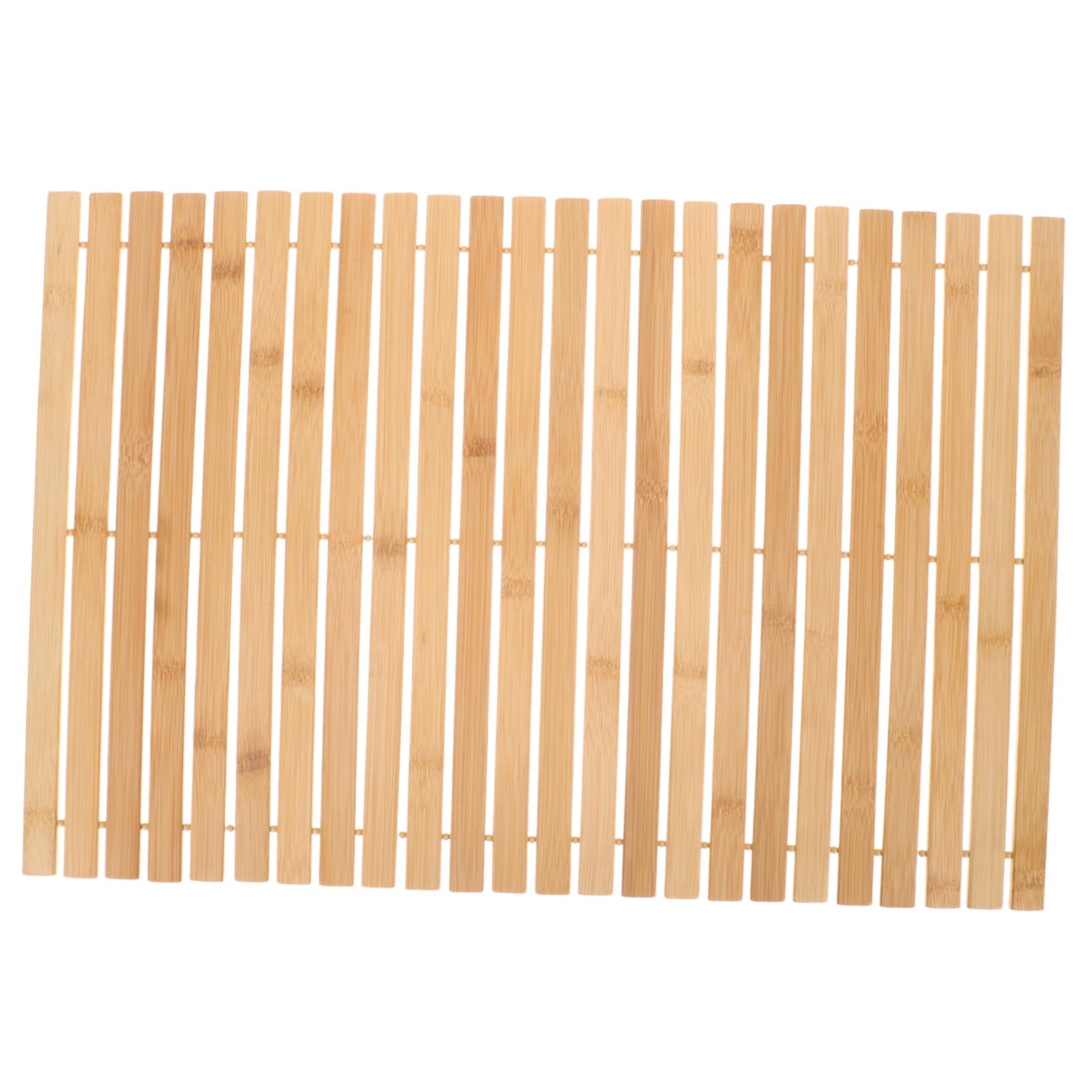 Cabilock Tapis de Bain en Bambou Antidérapant Marron, Tapis de Sol Élégant sans Assemblage, pour Salle de Bain et Chambre, Protection Confortable et Solide