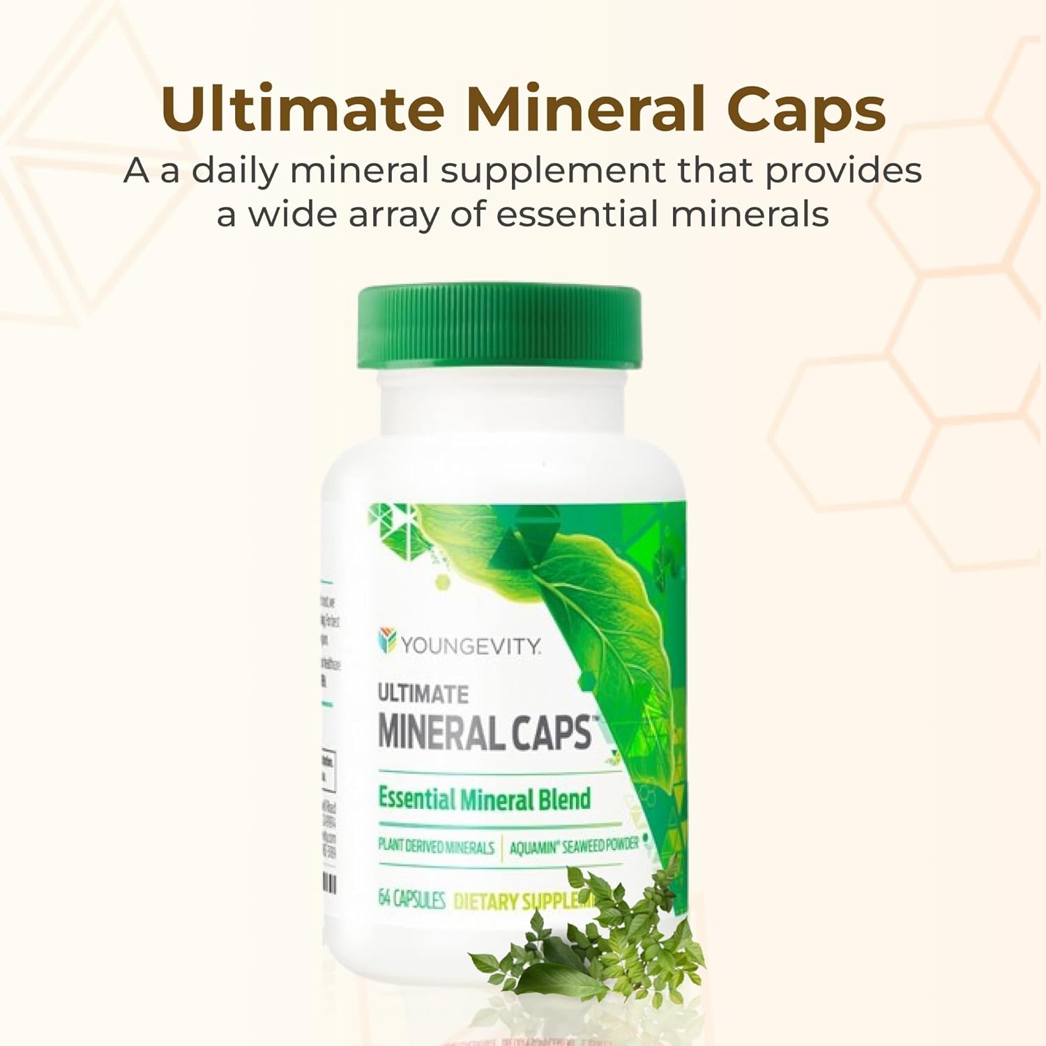 Youngevity Ultimate Mineral Caps™ - 70+ Essential Full Spectrum Trace Minerals - Nutrient-Dense, Derived from Humic & Aquamin Seaweed (64 Capsule) (Pack of 4)