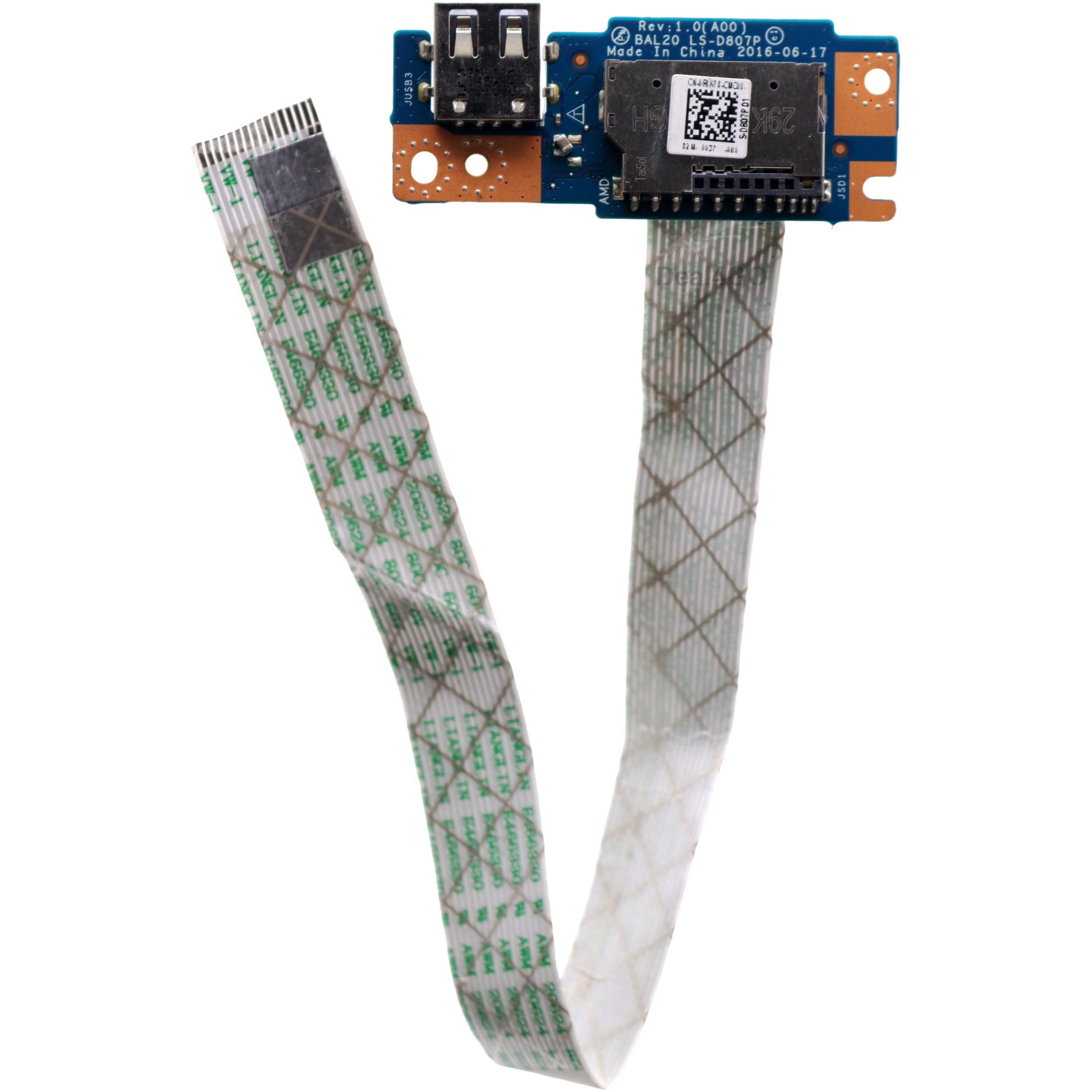 Deal4GO USB Port SD Card Reader Board F8K78 0F8K78 LS-D807P Replacement for Dell Inspiron 15 5565 5567