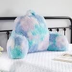 Oreiller pour enfants, Oreil de lecture d'adolescents avec armoiries, coussin de soutien arrière fluffy pour s'asseoir dans le lit/couch, Oron de lit pour filles, lecture & Oreillers de repos (Pink)