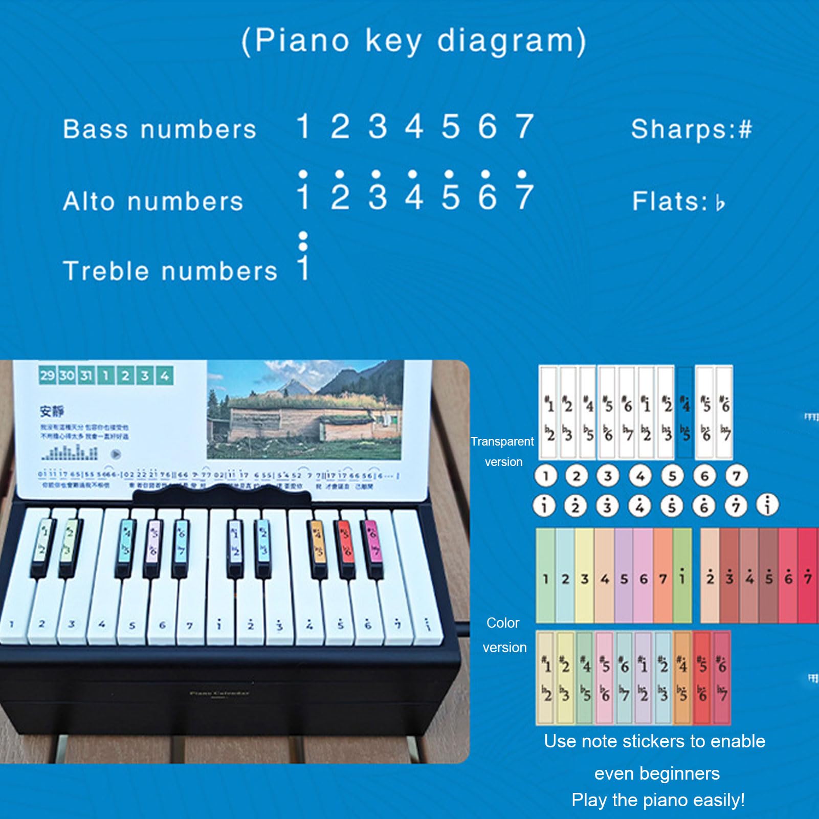 Btuty Calendario de Piano Reproducible BT de 25 Teclas, Teclado Electrónico con 52 Canciones Mundialmente Famosas, 8 Modos Instrumentos, Luces LED, Decoración Escritorio Música (Negra)