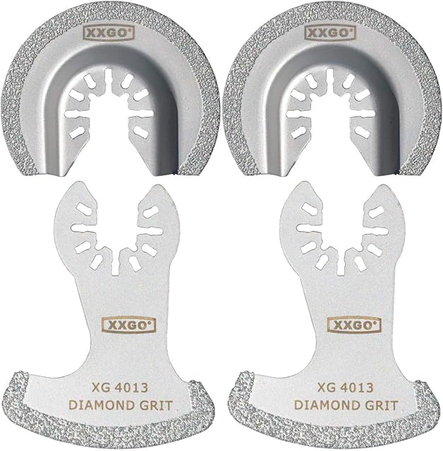 XXGO 4 Pcs Oscillating Multi Tool Diamond Blades for Grit Grout Removal XG4002DU