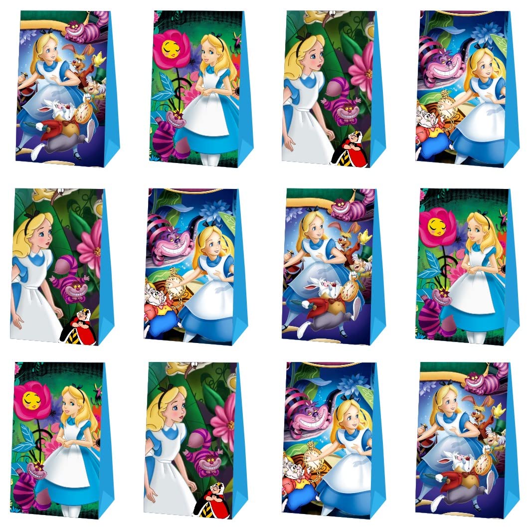 Bolsas De Regalo Alicia En El País De Las Maravillas - Tema Sombrerero Loco, Paquete De 12, Para Fiestas De Té
