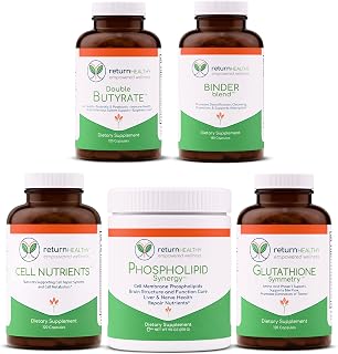 Cell Stabilization Kit - 5-in-1 Mitochondrial Supplements for Cellular Vitality, Gut Health & Brain Support - Health Essentials, Wellness Protocol - Non-GMO, Plant-Based, USA-Made