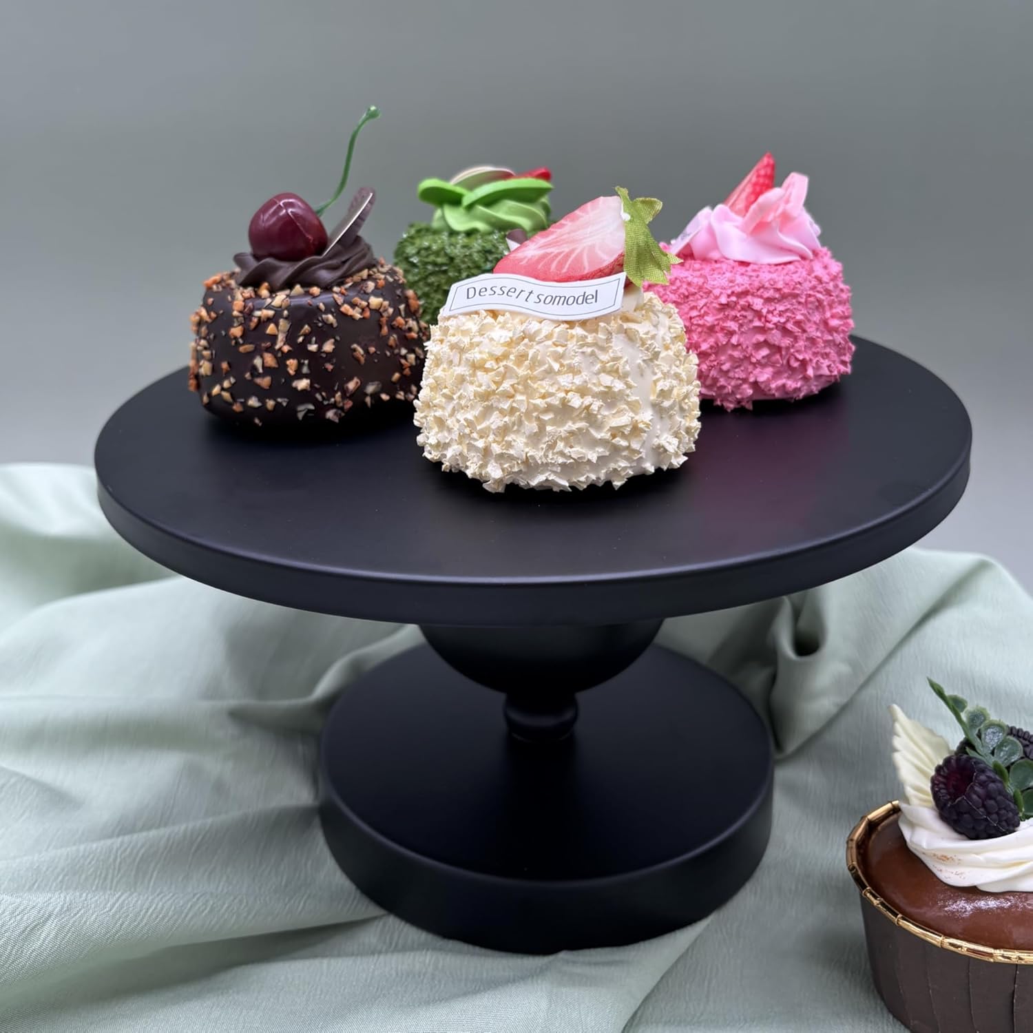 Set of 7 Black Cake Stands Metal Dessert Display Holder Round 3 Tier Cupcake Stand Serving Tray Platter Cake Pedestal Stand for Party Weddings Birthday Baby Showers Anniversary - Image 9