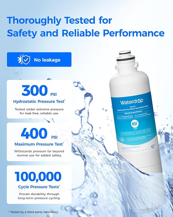 Waterdrop 11032531 Water Filter Replacement for Bosch BORPLFTR50 | Fit Bosch, Thermador Refrigerator Water Filter models,replacement for BORPLFTR50, BORPLFTR55, 11025825, 12033030