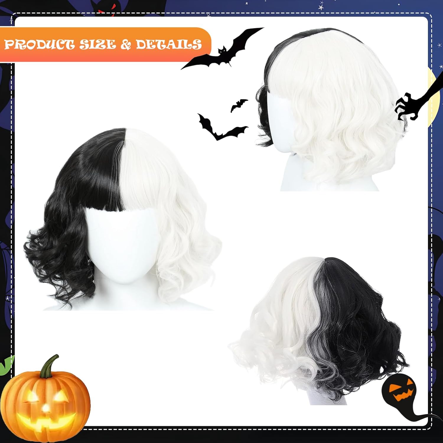 6 Pack Black White Dalmatian Dress Suit, Women Halloween Dalmatian Costume with Glove for Women - Image 5