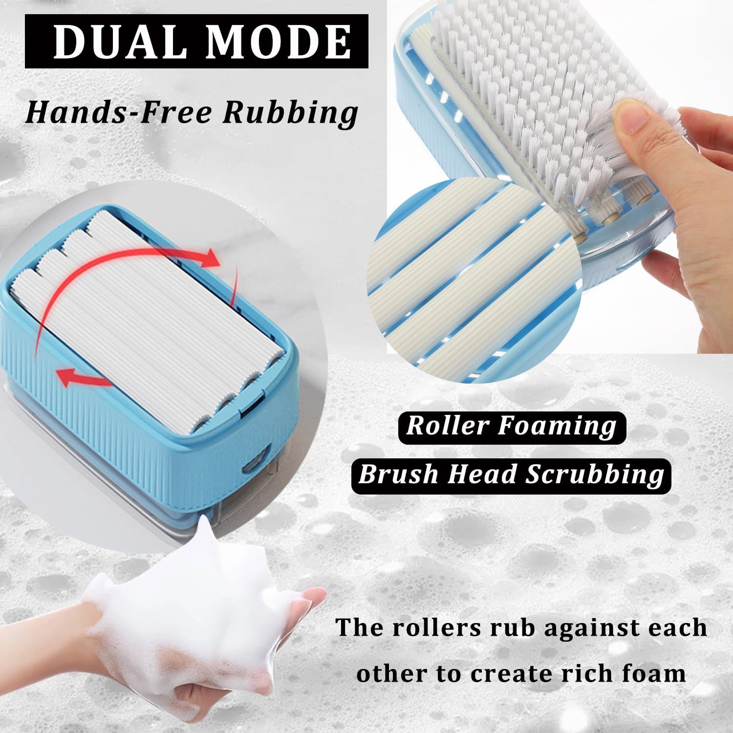 Rolling Soap Box for Laundry,Hands Free Foaming, Multifunctional Soap Box Scrubber & Storage Dispenser,Portable Bar Dispenser Brush for Laundry, Home & Travel KeepsSoap Dry & Hygienic (Green)