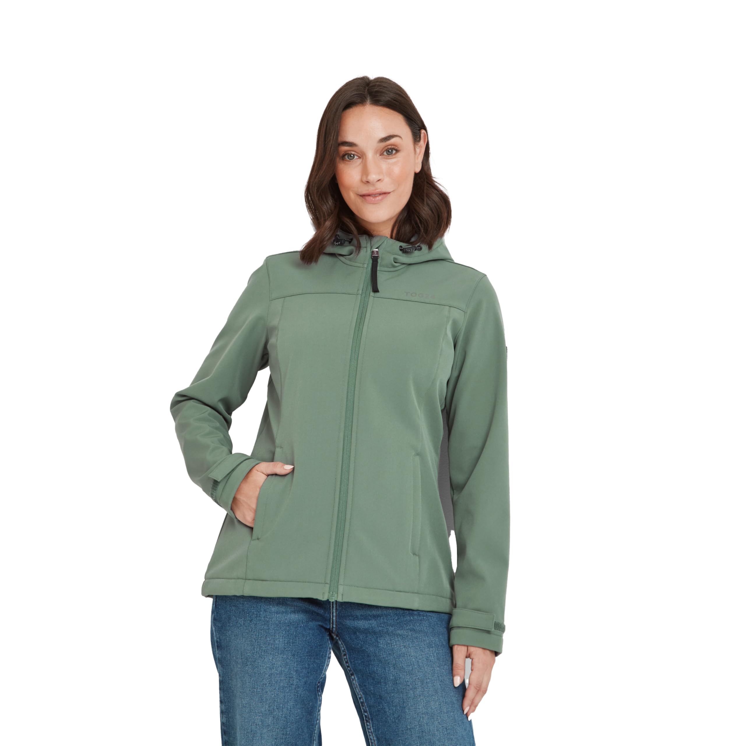Tog24 Women's Light Forest Keld Lightweight Softshell Jacket, Windproof, Showerproof Zip Up Outdoor Jacket With Hood