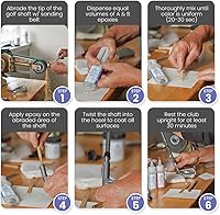 Vista 4 de Brampton PRO-FIX - Epoxi de golf de curado rápido, reparación de palos de golf individual, reparación de palos de golf de 10 minutos, epoxi de golf