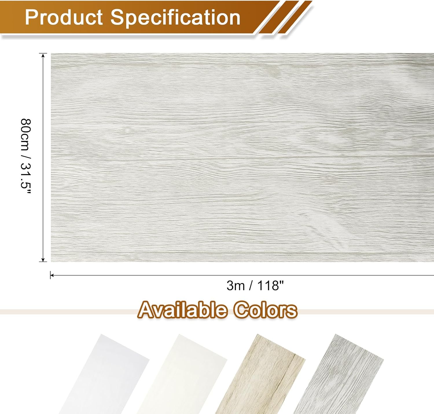 uxcell Wood Grain Contact Paper 31.5"x118" Self-Adhesive Wallpaper Waterproof Wood Peel and Stick Countertops for Home Kitchen Countertop Cabinet Bathroom, White Grey