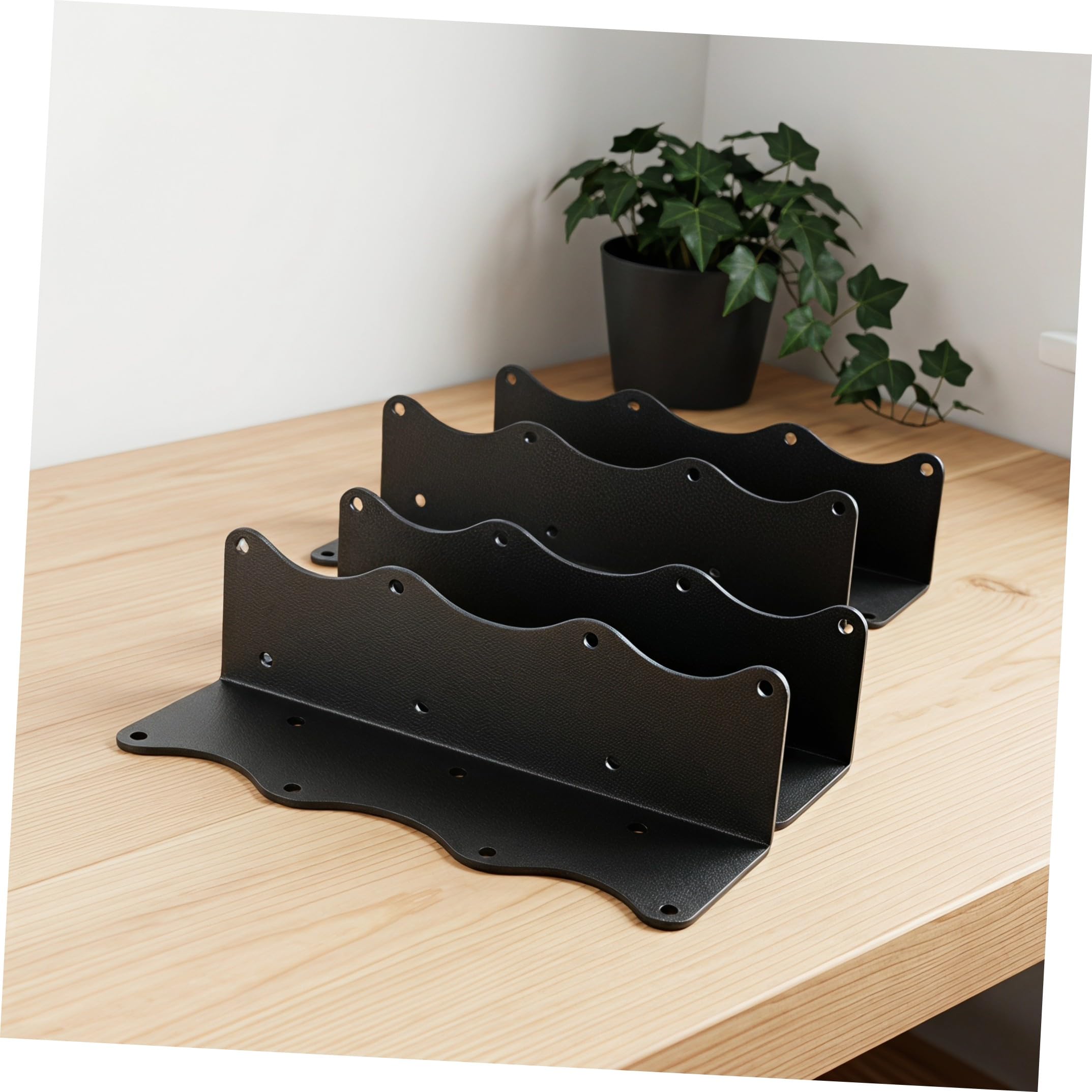Sosoport 4 Piezas Soportes de Esquina en L para Jardineras, Acero al