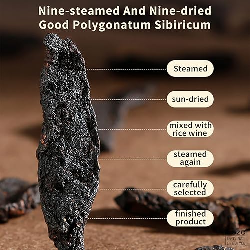 Miniatura 3 de DOZO Rhizoma Polygonati Premium Wild Polygonatum Sibiricum 10.5oz/300g Huang Jing Hierbas tradicionales chinas Té nutritivo sin azufre
