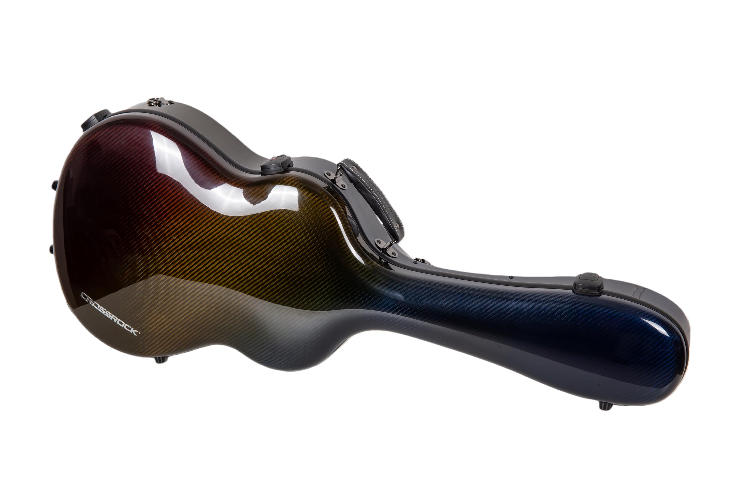 Crossrock Air Carbon 4/4 - Funda de vuelo para guitarra clásica, fibra de carbono forjada con textura de nebulosa, bloqueo TSA y sistema ergonómico, resistencia al impacto probada en laboratorio