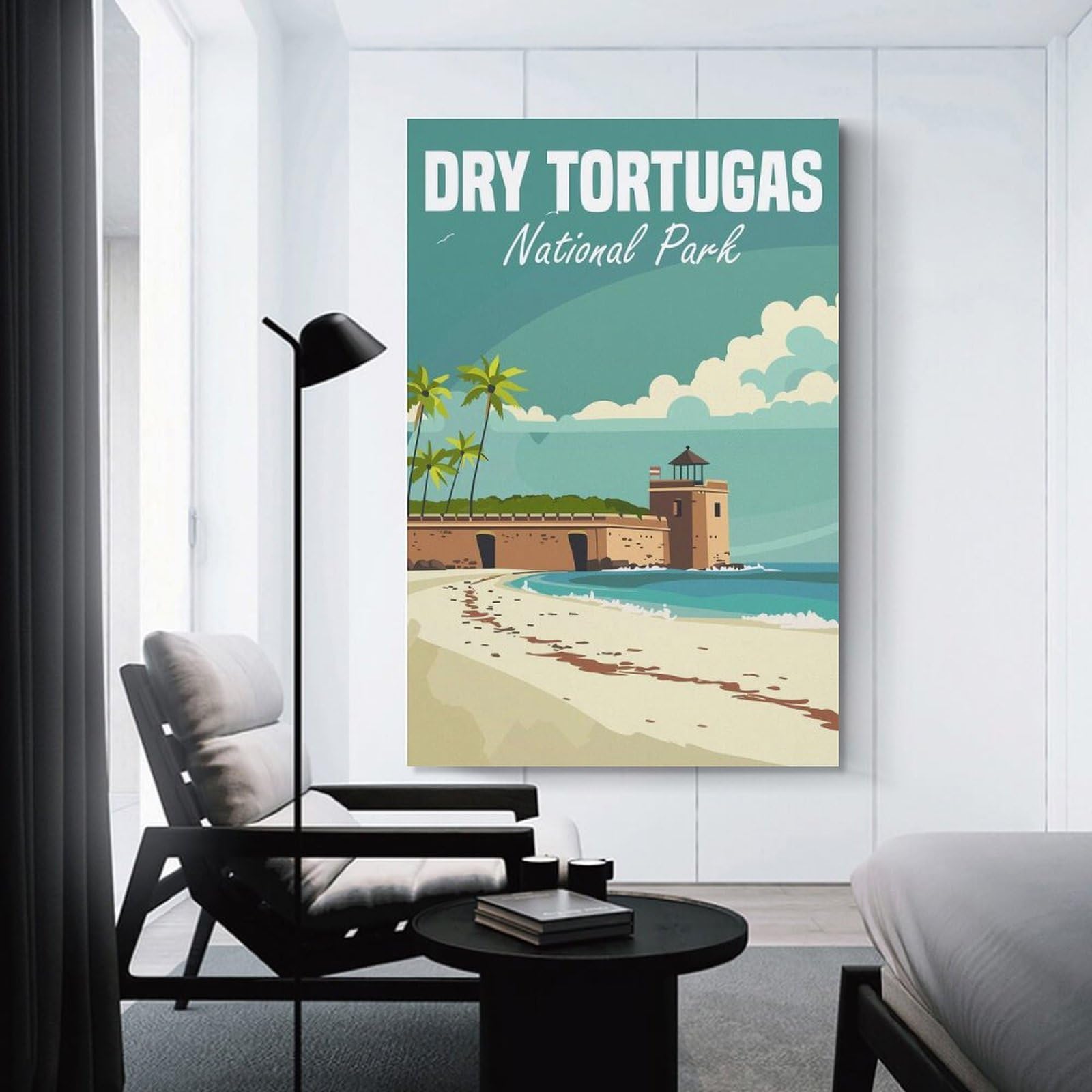 Junmoney Dry Tortugas National Park Hanging Wall Art, 20x30inch(50x75cm), for Home Walls, Creative Rooms Or Shared Spaces, A Flexible Wall Accent for Shared Spaces