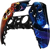 Vista 4 de eXtremeRate Fire Eagle vs Ice Snake Touchpad carcasa frontal compatible con controlador ps5, carcasa de repuesto para bricolaje, cubierta