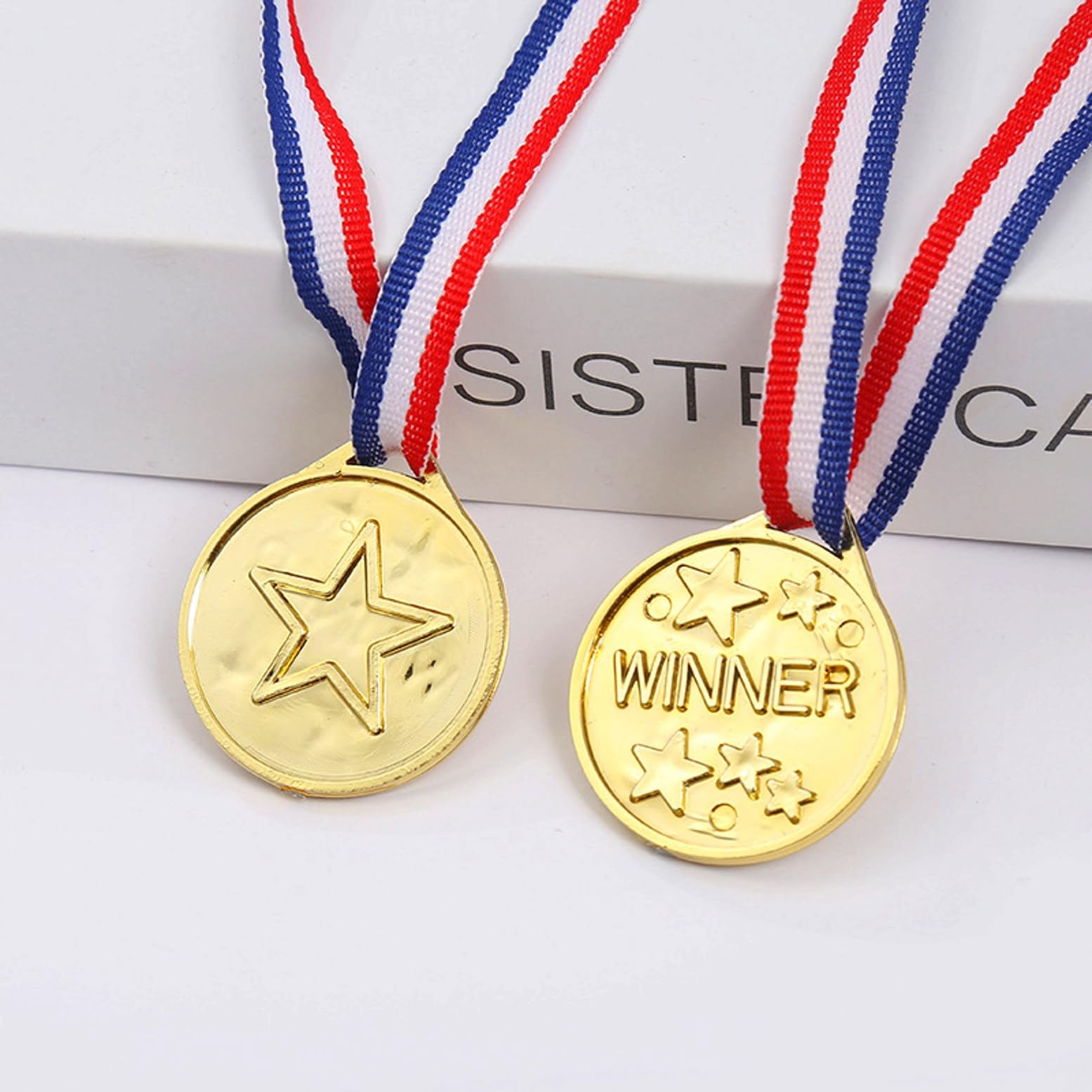JZK 30x Vincitore dell'oro di plastica medaglie Oro Argento Bronzo premi con Nastri per Festa Compleanno Bambini regalino ricordo medaglia Vincitore per Bambini Sport