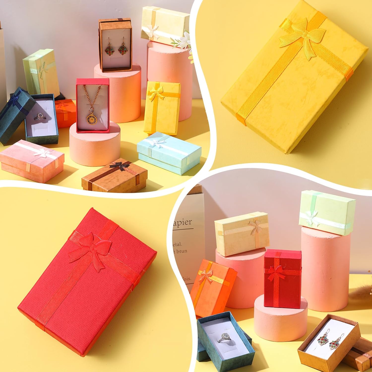 Inbagi 12 Colors Jewelry Gift Boxes Colorful Necklace Earring Rings Bracelet Cardboard Jewelry Boxes Gift for Mother's Day Wedding Birthday Party Gifts, 3.15 x 1.97 x 1.18 Inch